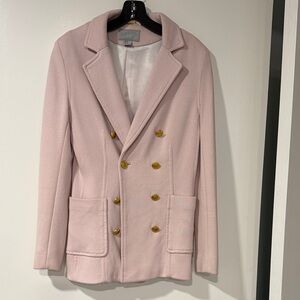 Elegant Pink Double-Breasted Knit Women's Jacket